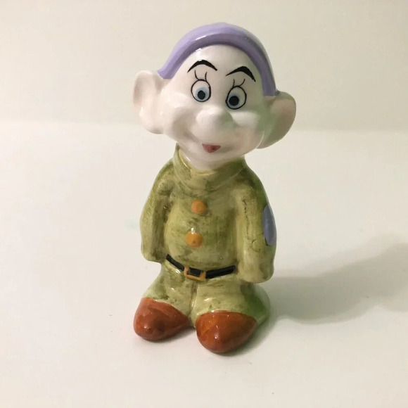 Dopey Figurine Ceramic Snow White 3 Inch Tall Figure Unmarked - Picture 2 of 14